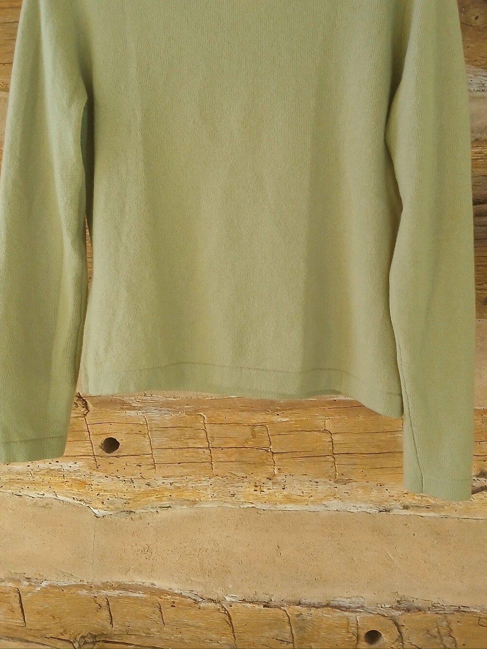 Valerie Stevens Olive Green Collared V Neck Two-Ply Cashmere Sweater Small - Picture 7 of 11